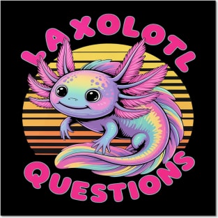 Girl & Boy I Ask Axolotl Questions, Funny I Axolotl Question Posters and Art